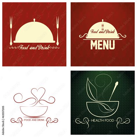 Restaurant Menu Cards Design Template Editable Stock Vector Adobe Stock