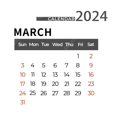 March 2024 Calendar Png Arlen Cissiee