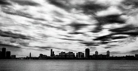 The Hoboken Skyline In Black And White Photograph By Alina Oswald Pixels