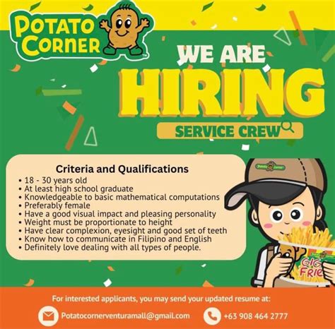 Potato Corner Apologizes for the Controversial Job Posting