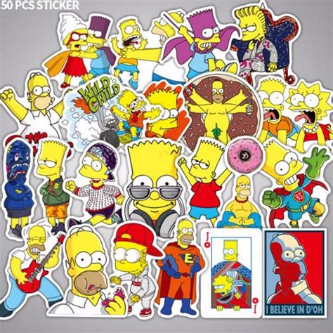 Los Simpsons Calcomanias Vinil Pvc Sticker Moto Auto 50 Dife 299 00