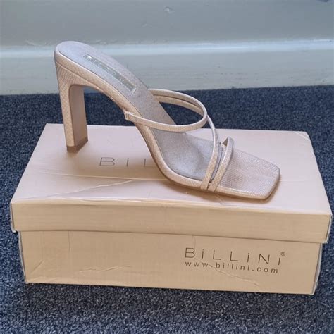 Billini Rosa Nude Lizard Heels Size Worn Once Depop