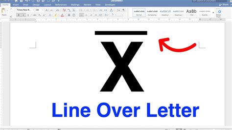 How To Type Line Over Letter Youtube