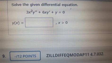 Solved Solve The Given Differential Equation 3xy 6xy