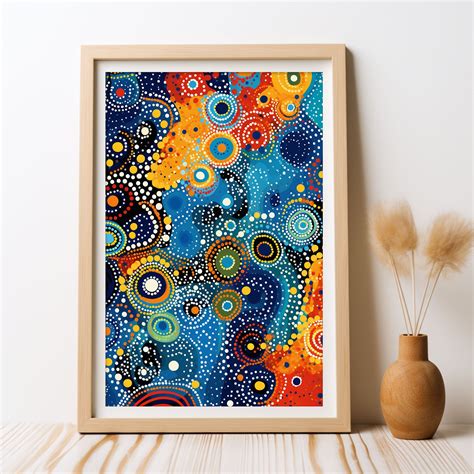 Aboriginal Inspired Colourful Art Print, DIGITAL DOWNLOAD, Ethereal ...