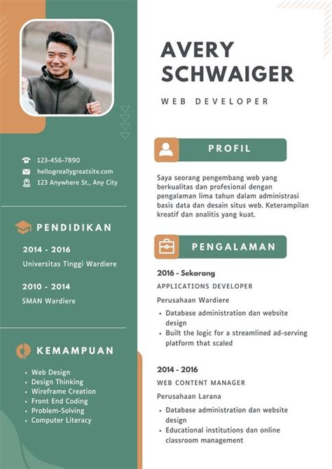 Halaman Gratis Contoh Cv Profesional Keren Canva