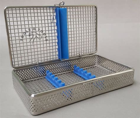 PERFORATED MESH STERILISATION CASSETTE RACK TRAY 7 DENTAL INSTRUMENTS