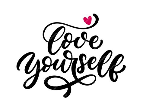 Premium Vector Love Yourself Quote Typography Design Hand Drawn