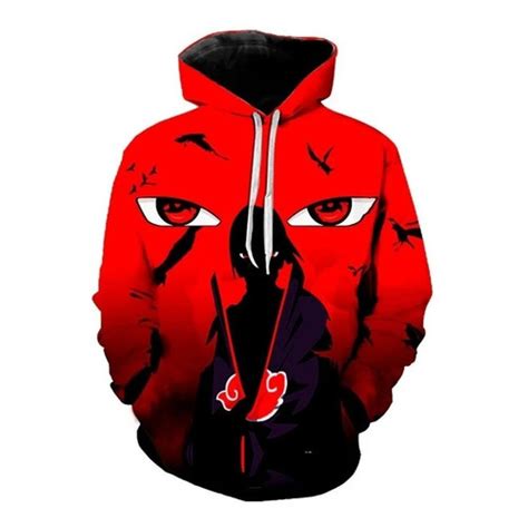 Blusa Moletom Infantil Full 3d Naruto Akatsuki Uchiha Top Escorrega O