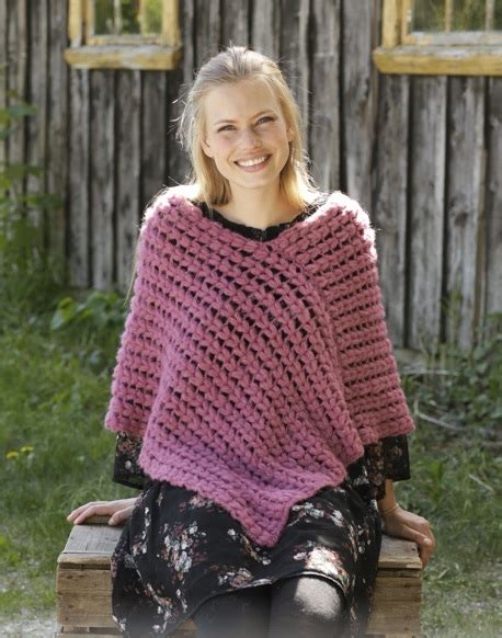 PATRÓN GRATIS Poncho Jardín de Frambuesa en Punto Puff a Crochet