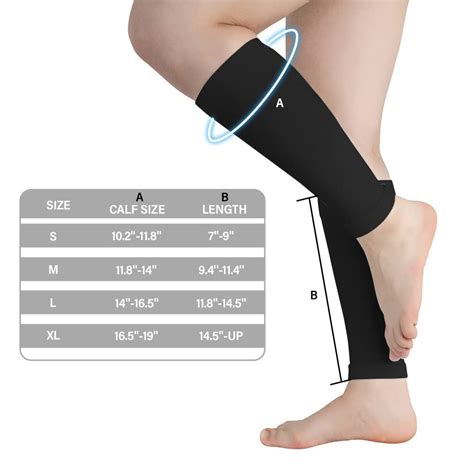 Novetec Calf Compression Sleeves 20 30mmhg Leg Support For Running Cycling Shin Splints