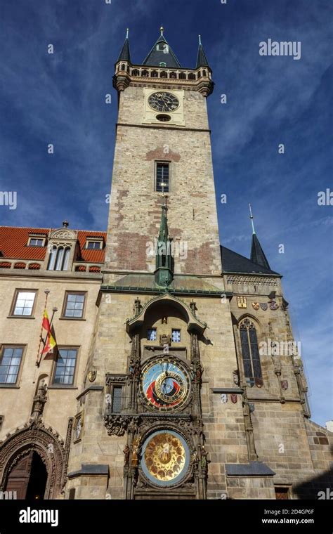 Prague Astronomical Clock Prague Old Town Square Czech Republic Stock