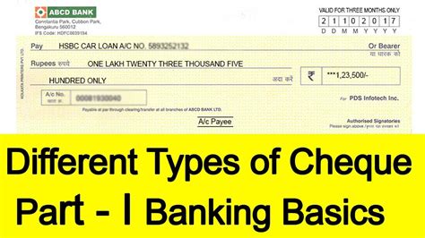 Different Types Of Cheque Explained Part I Tamil Banking Youtube