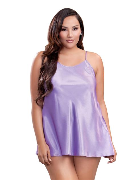 Plus Size Full Figure Classic Satin Chemise Lingerie Ebay