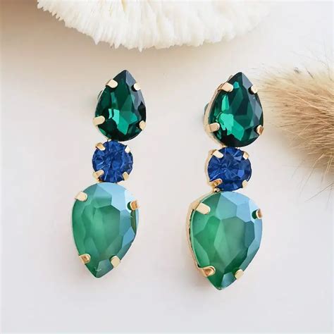 Teardrop Shape Colorful Shiny Rhinestone Decor Dangle Temu Australia