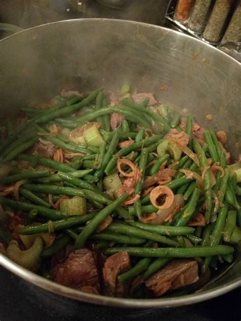 Beef Stew With Green Beans Celery Onions Garlic Powder And Mrs Dash