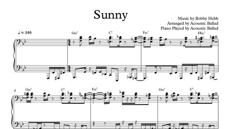 Jazz Piano Sunny Score 악보 Funk Solo Piano Special Ver 재즈