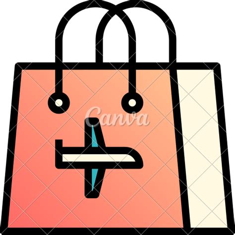 Shopping Bag Outline Color Icon 素材 Canva可画