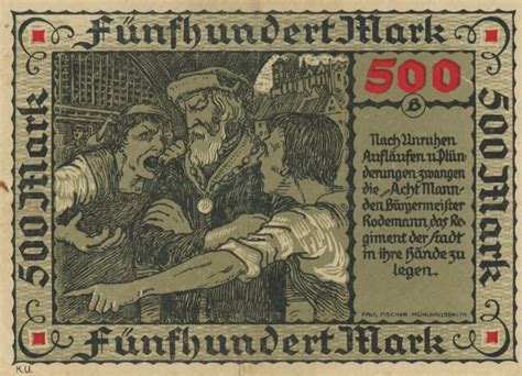 500 Mark - City of Mühlhausen (Thuringia) – Numista