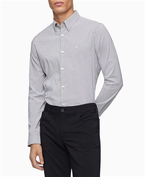 Calvin Klein Mens Move 365 Striped Button Down Shirt Macys