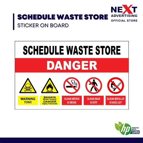 Schedule Waste Store Signage Sticker On Board Lazada