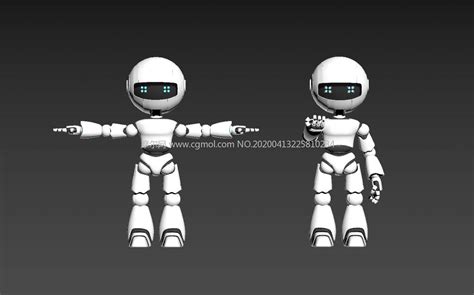 Ibot服务机器人3d模型maxobj格式机械角色模型下载 摩尔网cgmol