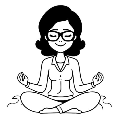 Mujer Joven Meditando En La Posici N Del Loto Ilustraci N Vectorial De