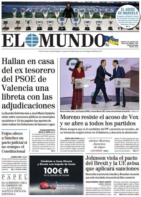 Front Page Of EL MUNDO For Tuesday June 14 2022 Teller Report