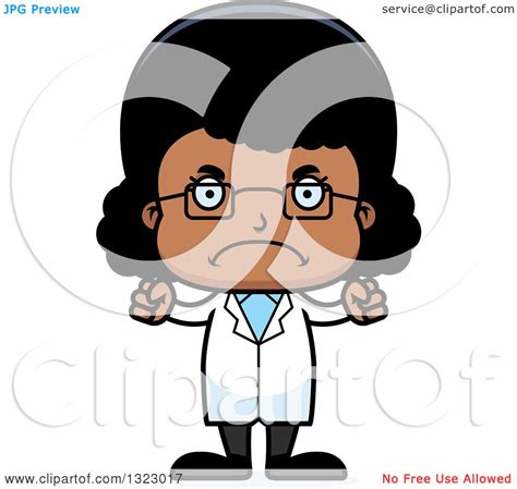 Clipart of a Cartoon Mad Black Girl Scientist - Royalty Free Vector Illustration by Cory Thoman ...