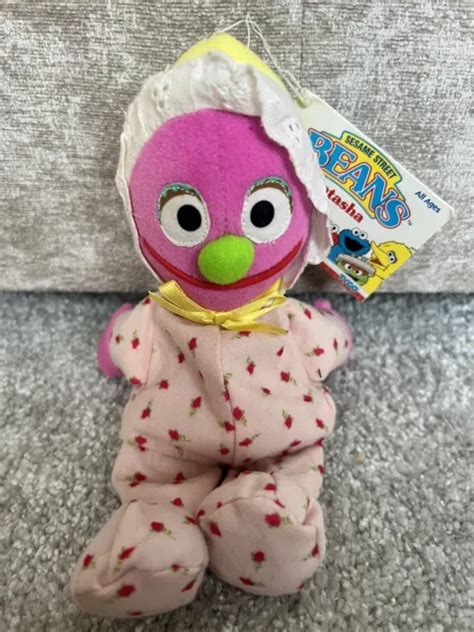 Rare Vintage Sesame Street Natasha Soft Toy Plush Baby Beanies £2999