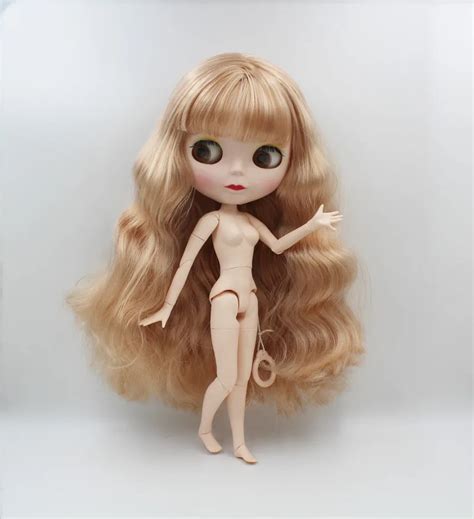 Boneca Blyth Luz Cabelo Castanho Encaracolado Franja Bonecas Nuas