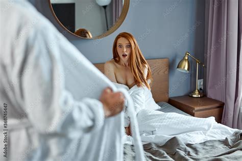 Caucasian Girl Is Surprised By Naked Body Of Man She Is In Shock By The Size Man Shocks His