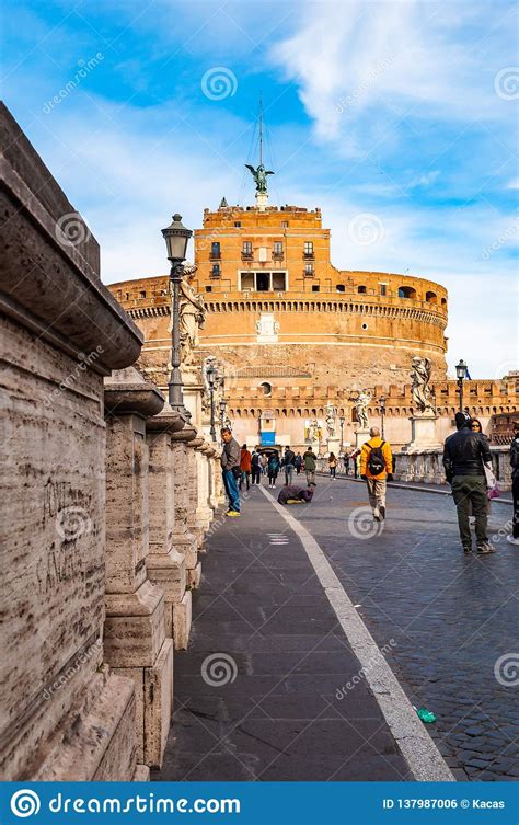 View On Ponte Sant `angelo Aelian Bridge Or Pons Aelius Bridge Of