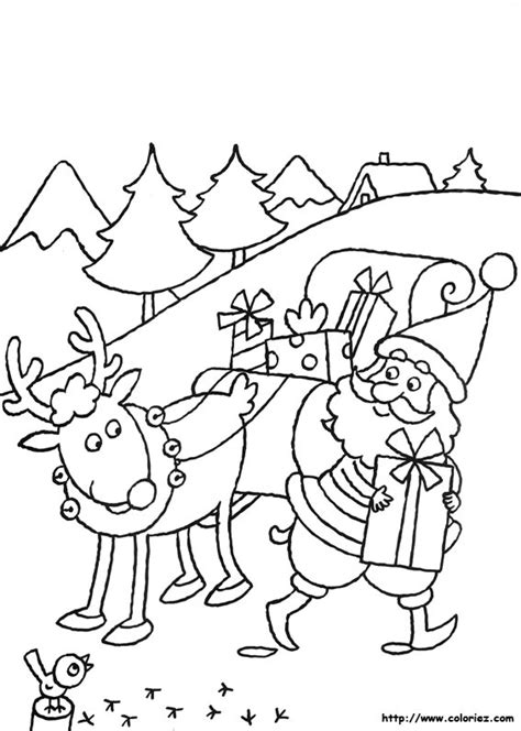 Coloriage Décharger le traàneau à imprimer Dessin de Noël