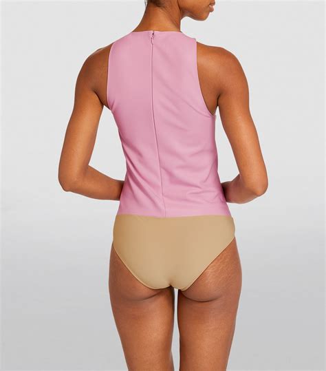 Womens LAPOINTE Pink Faux Leather Bodysuit Harrods UK