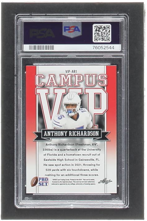 Anthony Richardson 2022 Leaf Pro Set Draft Metal Campus VIP Pink