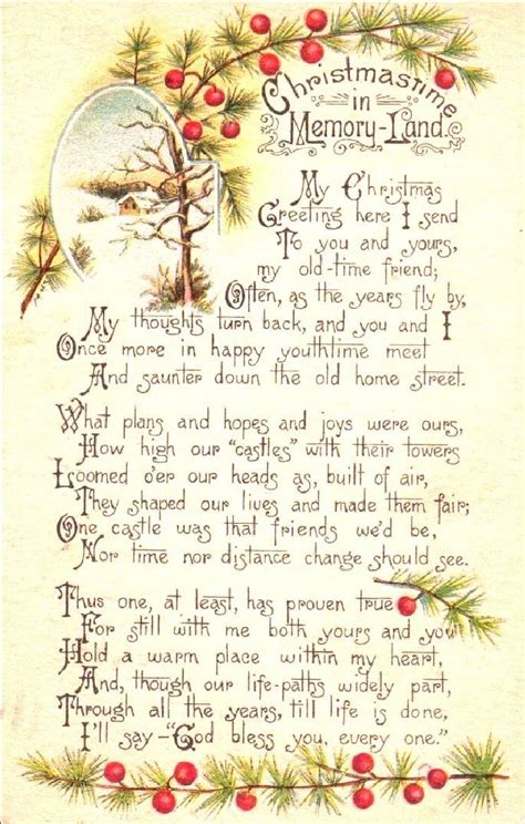 memories memory land childhood friend poem | Christmas poems, Christmas ...