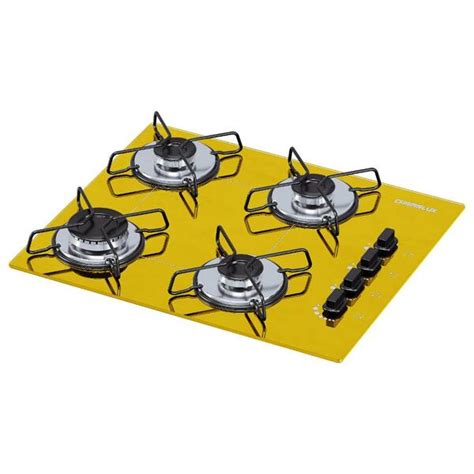 Cooktop Bocas Chamalux Ultra Chama Em Arame Amarelo Leroy Merlin