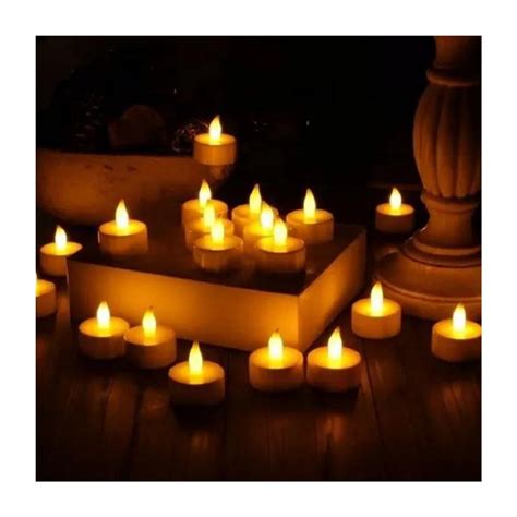 Kit 24 Velas De Led Cor Amarelo 72 Baterias Inclusas No Shoptime