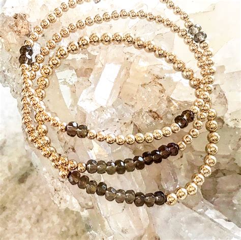 Smokey Topaz Gold Filled Bead Bracelet – Kim Ashley Design