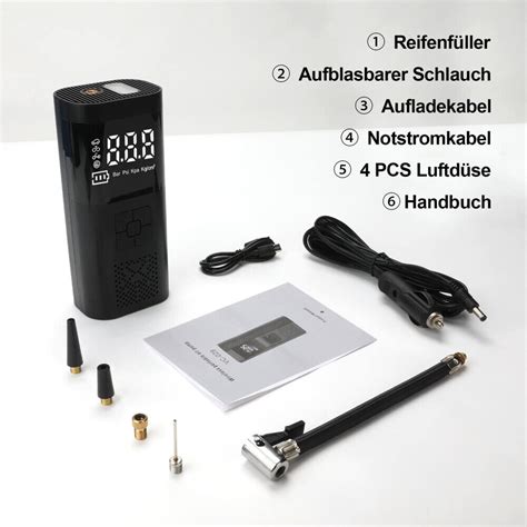 150PSI Elektrische Luftpumpe 7500mAh Akku Auto Reifen Druckluft