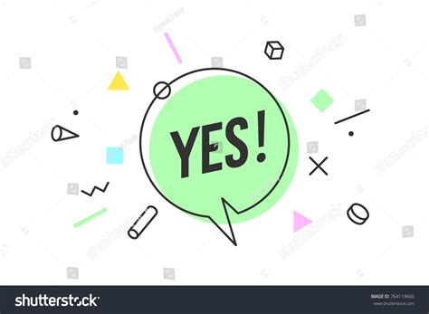 Banner Yes Speech Bubble Poster Sticker Stock Vector Royalty Free