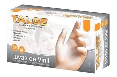 Luvas Descart Veis Talge Cor Transparente Tamanho M De Vinil P Em