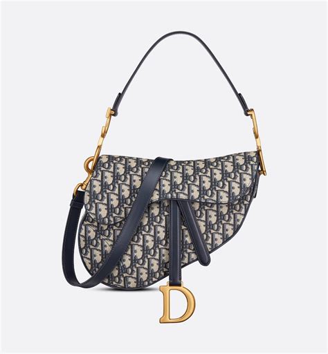 Saddle Bag With Strap Blue Dior Oblique Jacquard Dior