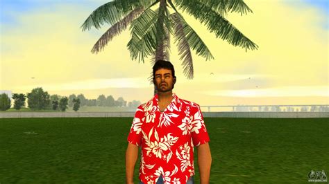 Tommy Vercetti Hd Hawaiian Red Shirt Para Gta Vice City