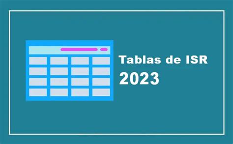 Todas Las Tablas De ISR 2023