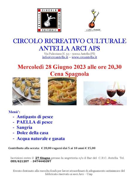 Cena Spagnola Circolo Ricreativo Culturale Antella