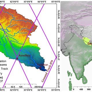 The Ghaghara River basin position map depicts topographical variability ...