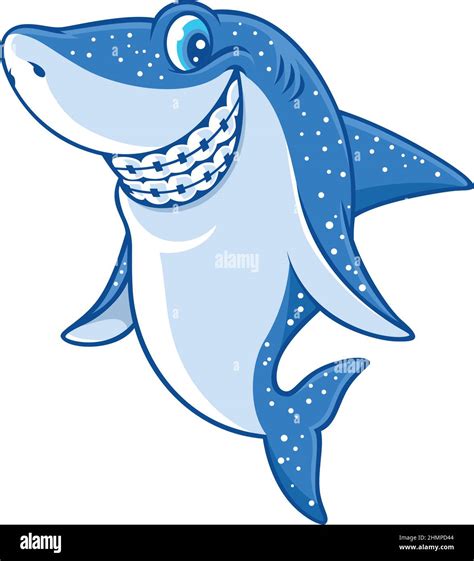 Funny Shark Smiles with the braces on teeth Stock Vector Image & Art ...