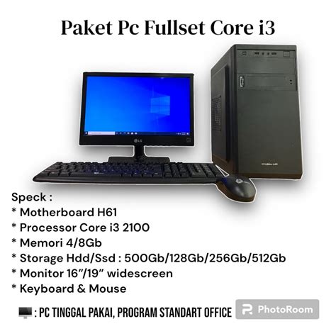 Jual Pc Fullset Rakitan Core I Monitor Paket Cpu Sepaket